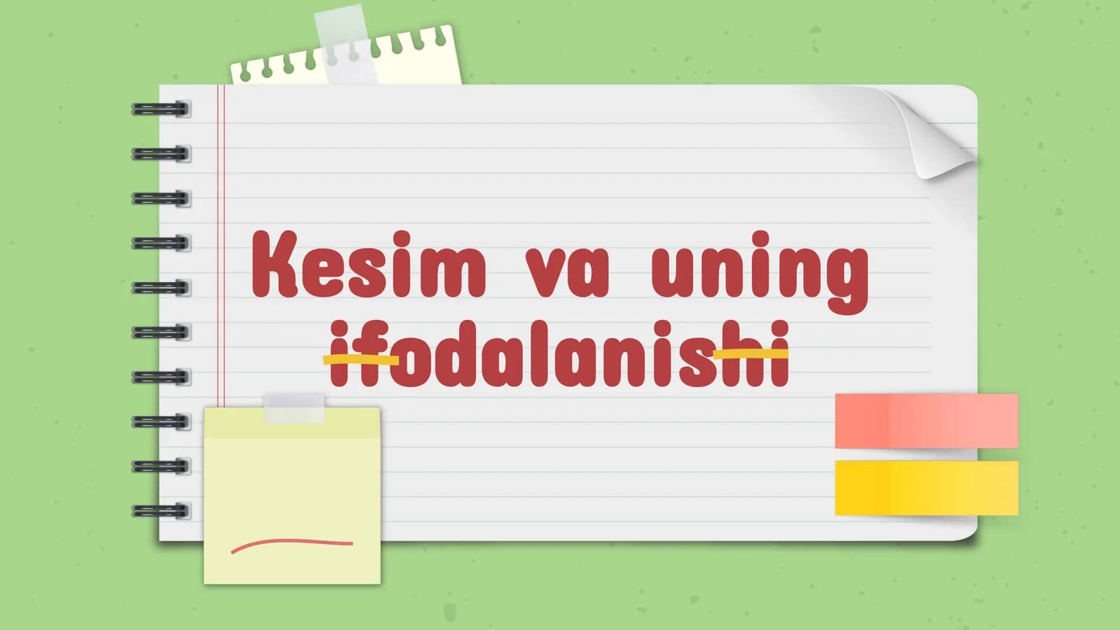 Kesim va uning ifodalanishi