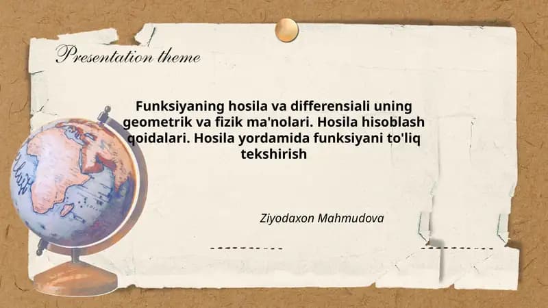 Hosila va differensial
