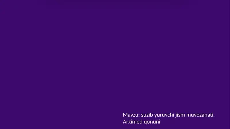 Arximed qonuni