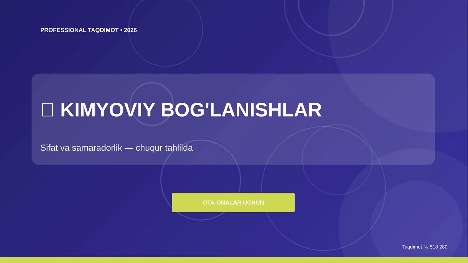 KIMYOVIY BOG'LANISHLAR
