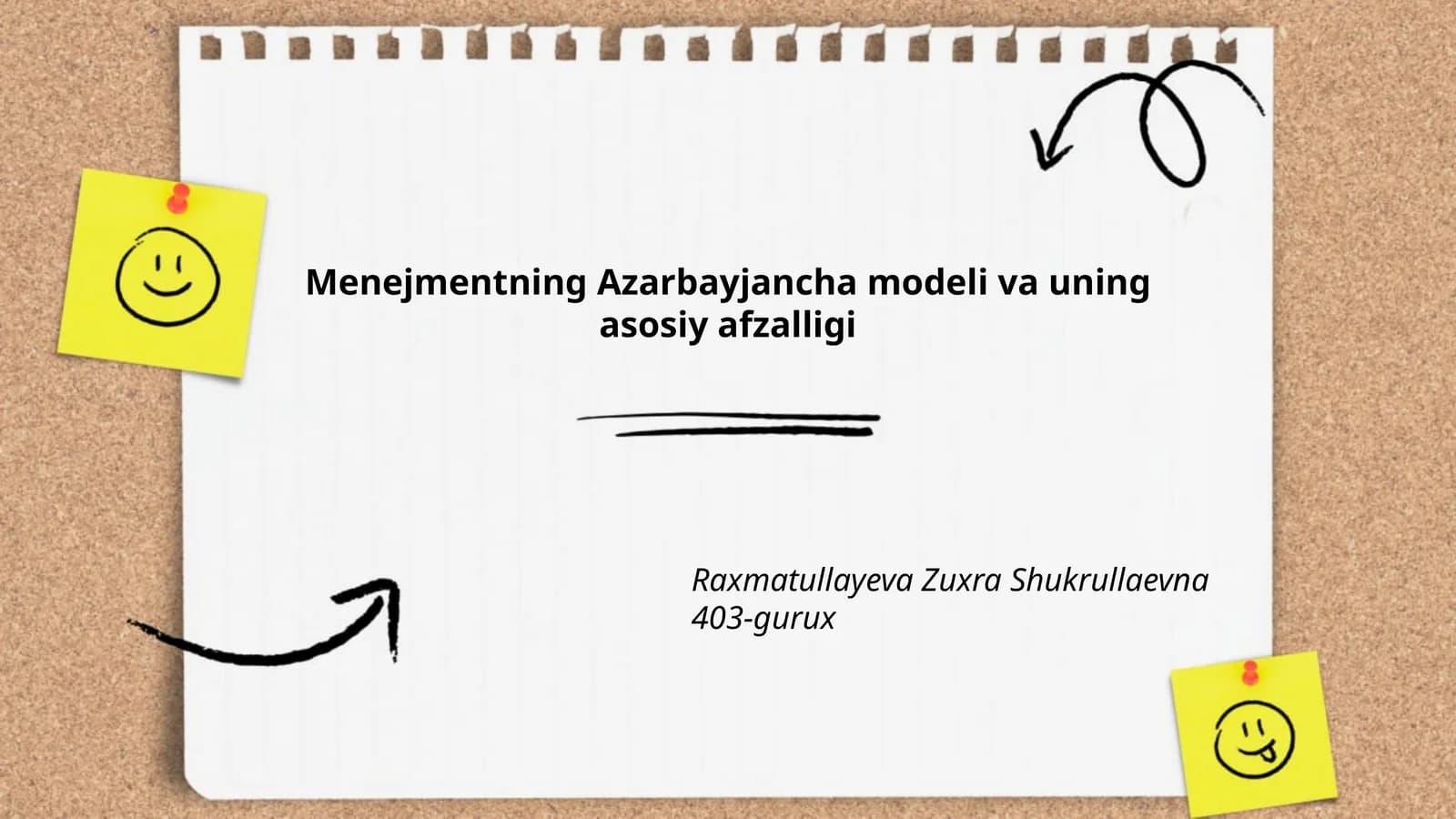 Menejmentning Azarbayjancha modeli va uning asosiy afzalligi