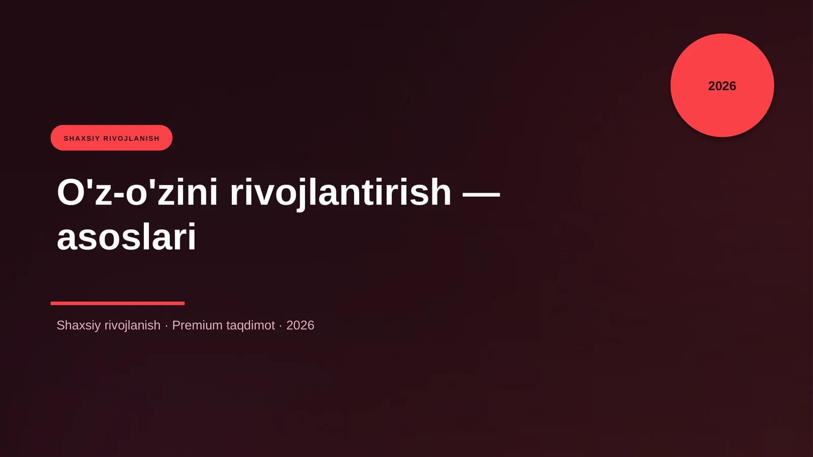 O'z-o'zini rivojlantirish