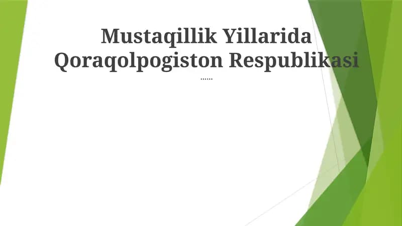 Qoraqolpogiston Respublikasi Tarixi