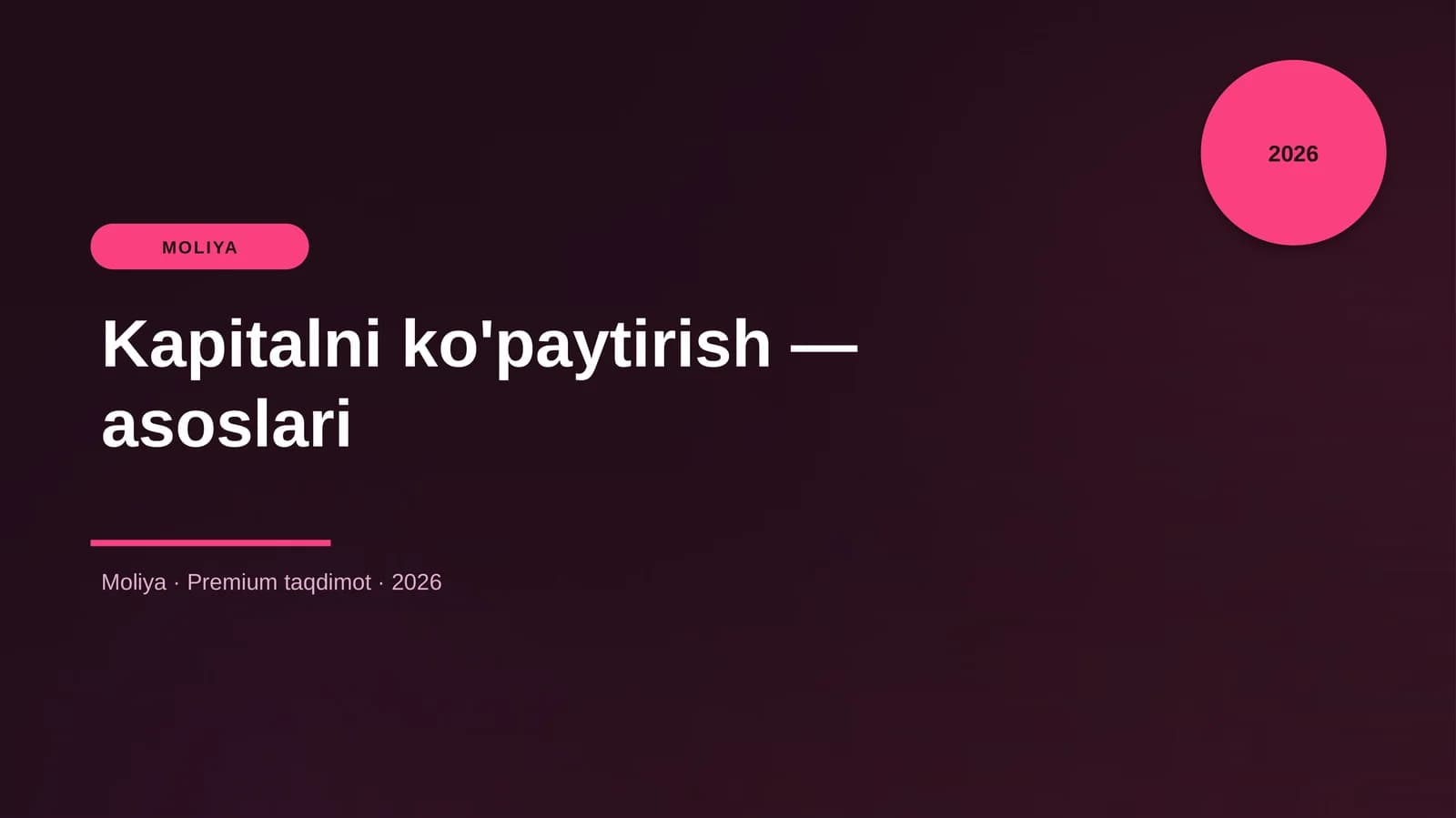 Kapitalni ko'paytirish — asoslari