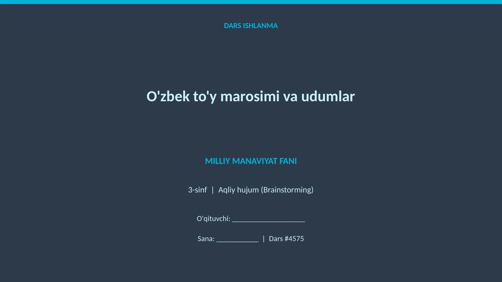 O'zbek to'y marosimi va udumlar