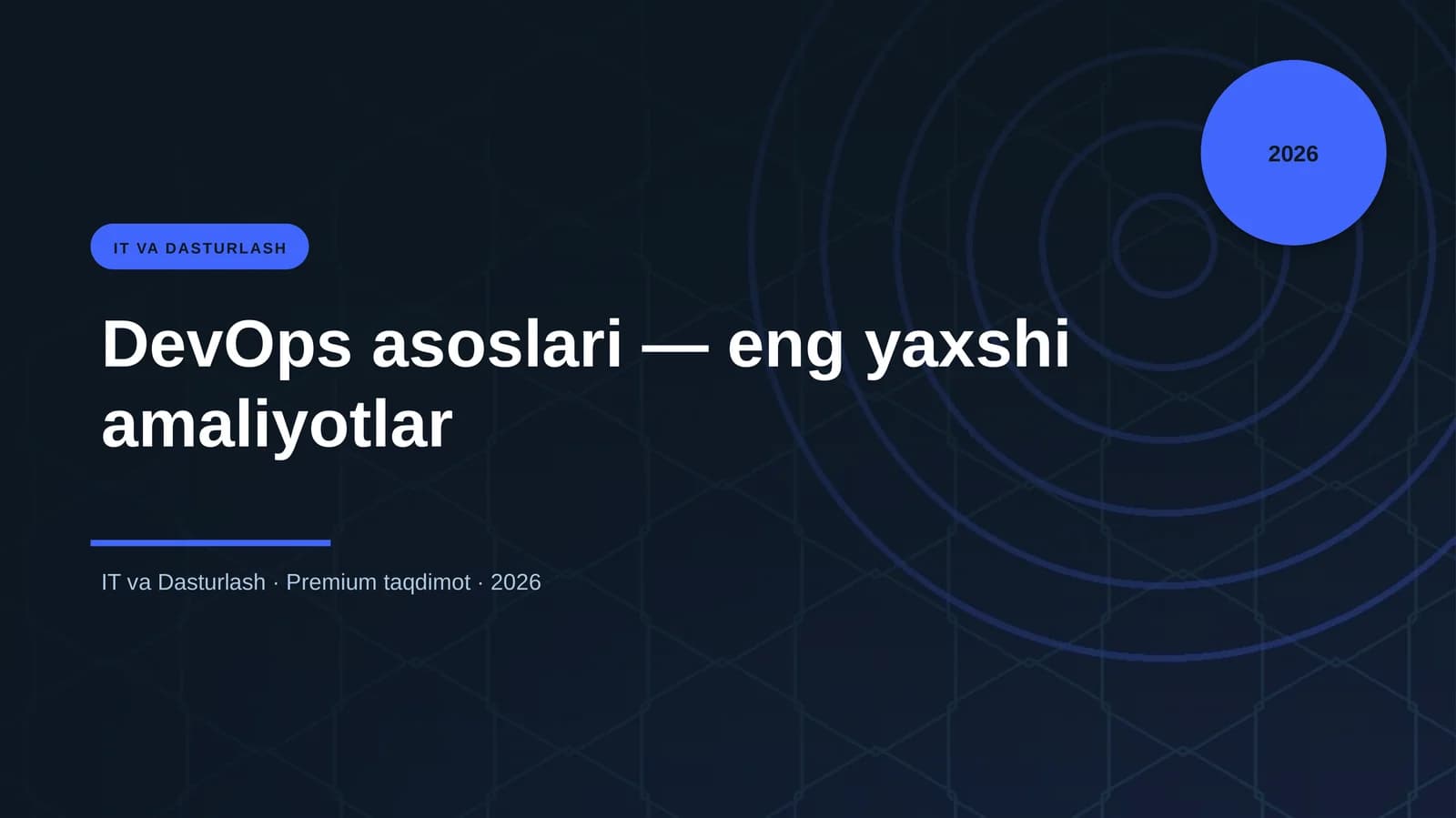DevOps asoslari — eng yaxshi amaliyotlar