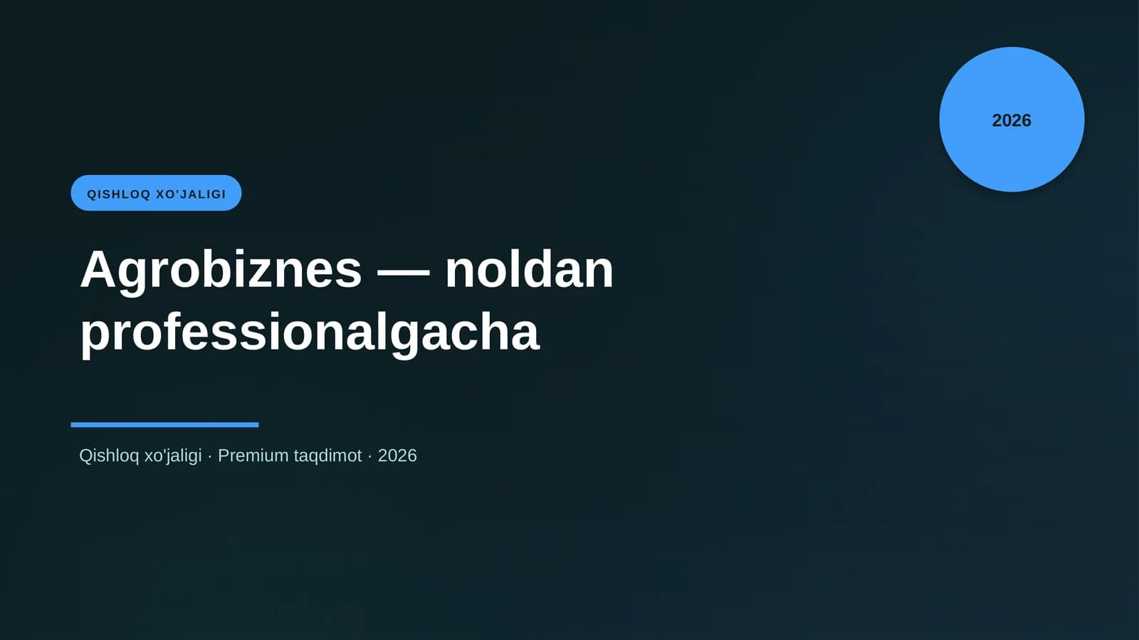 Agrobiznes — noldan professionalgacha