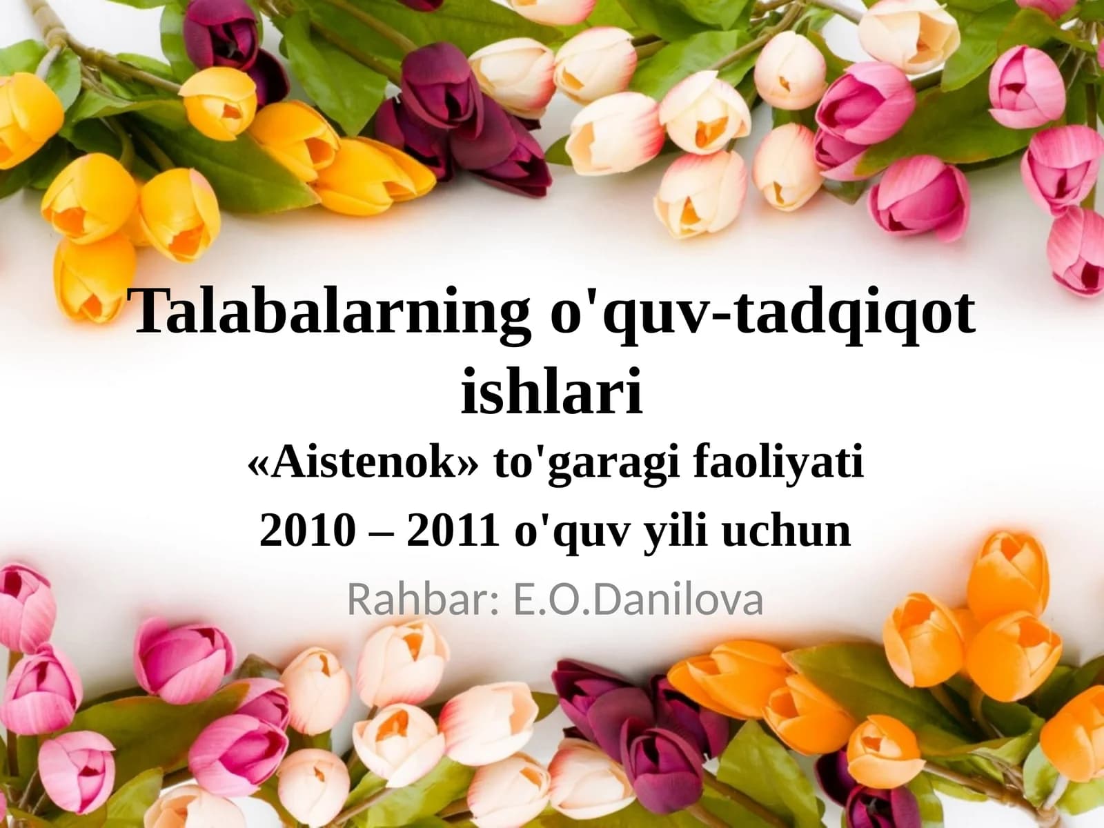 Bo'lajak onalar to'garagi yillik hisoboti