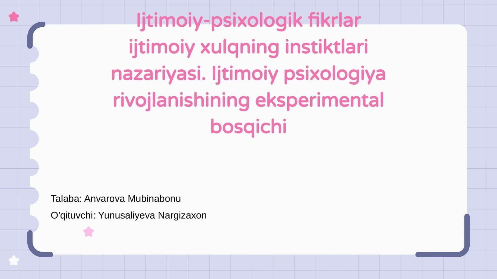 Ijtimoiy-psixologik fikrlar ijtimoiy xulqning instiktlari nazariyasi