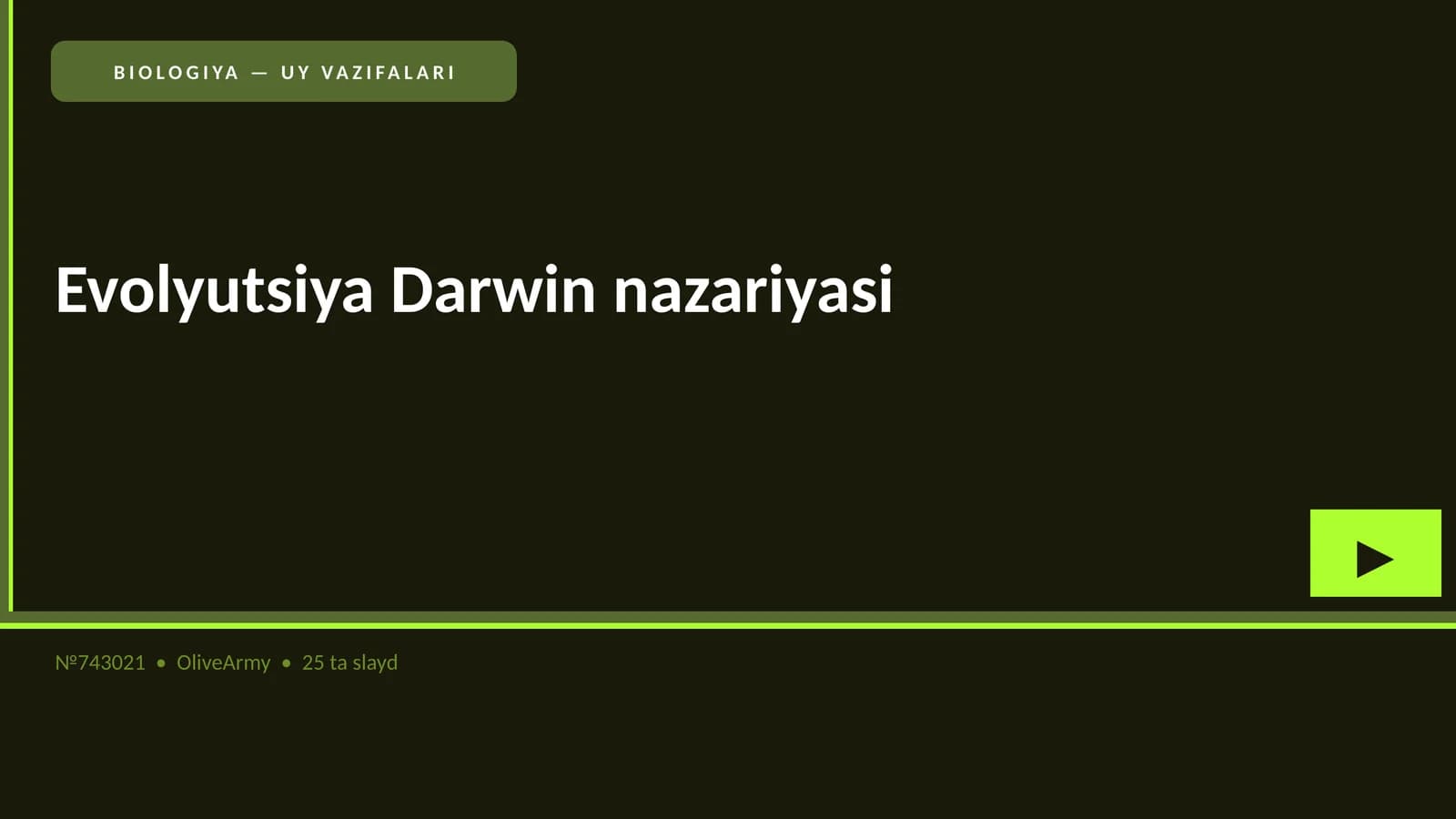 Evolyutsiya Darwin nazariyasi