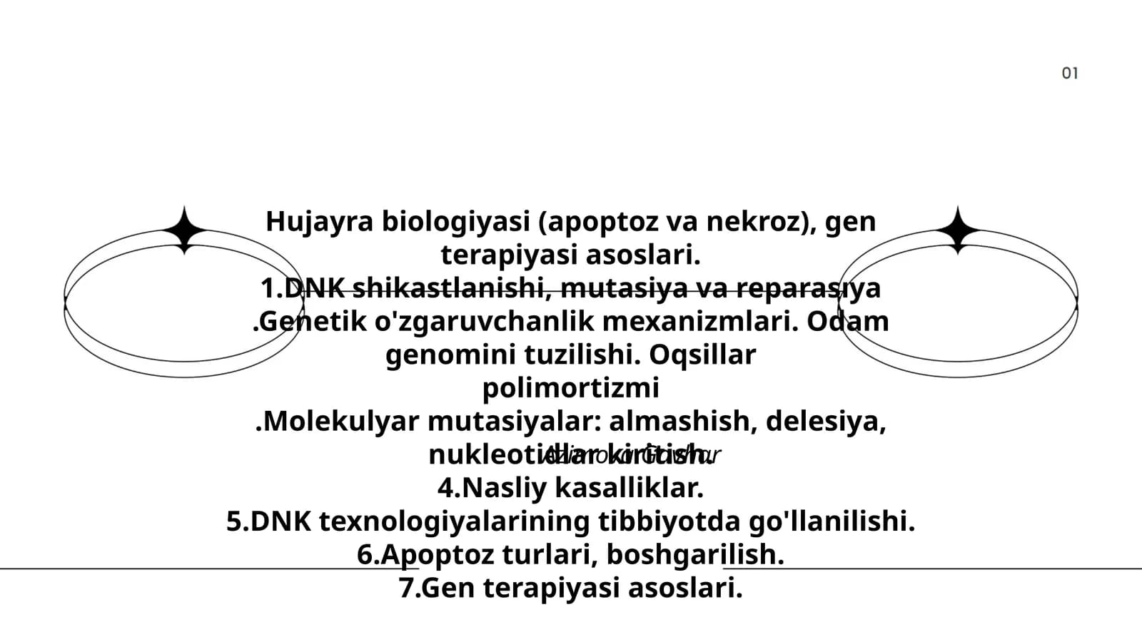 Hujayra biologiyasi (apoptoz va nekroz), gen terapiyasi asoslari