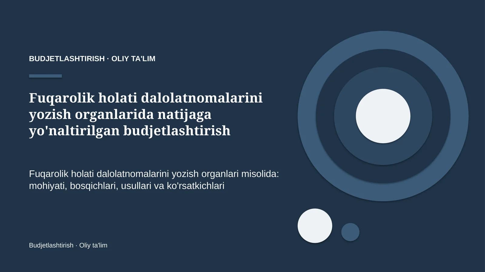 fuqarolik holati dalolatnomalarini yozish organlarida natijaga yo'naltirilgan budjetlashtirish 1904