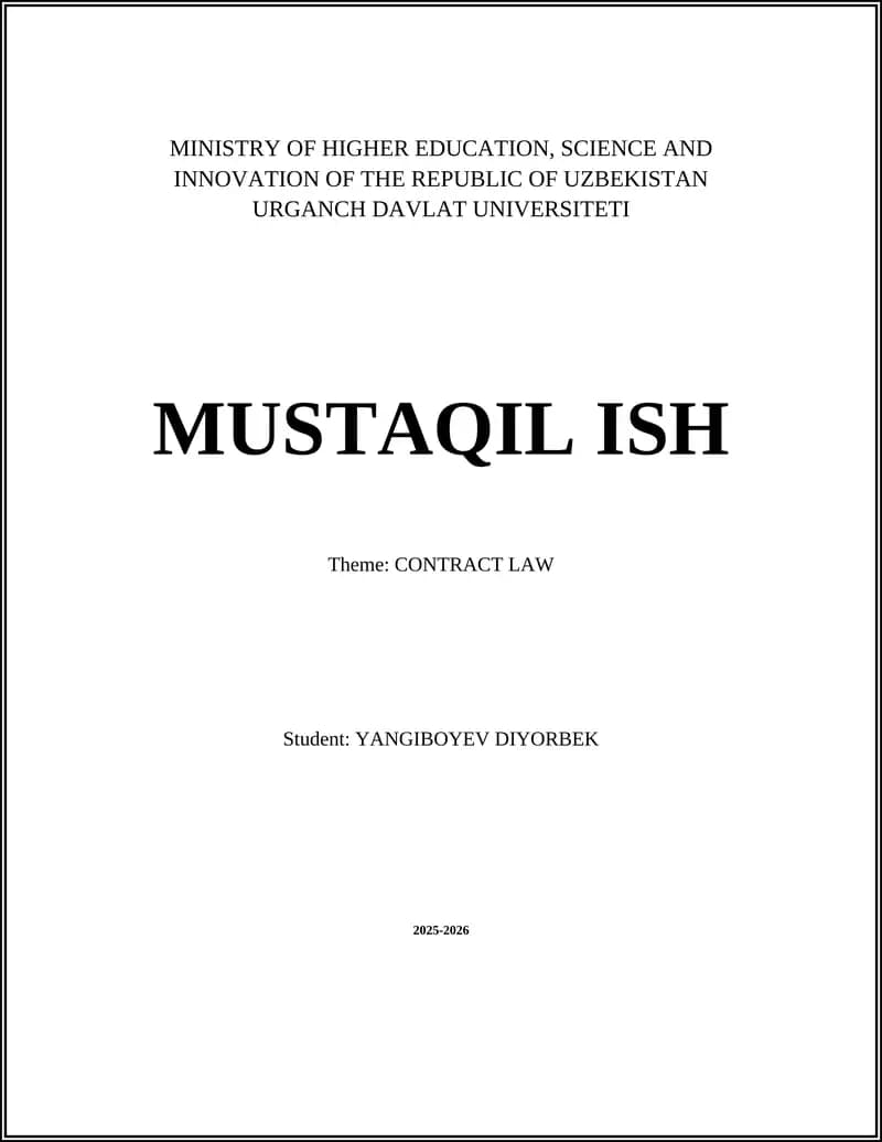CONTRACT LAW