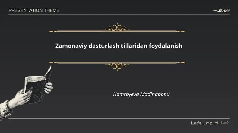 Zamonaviy dasturlash tillaridan foydalanish