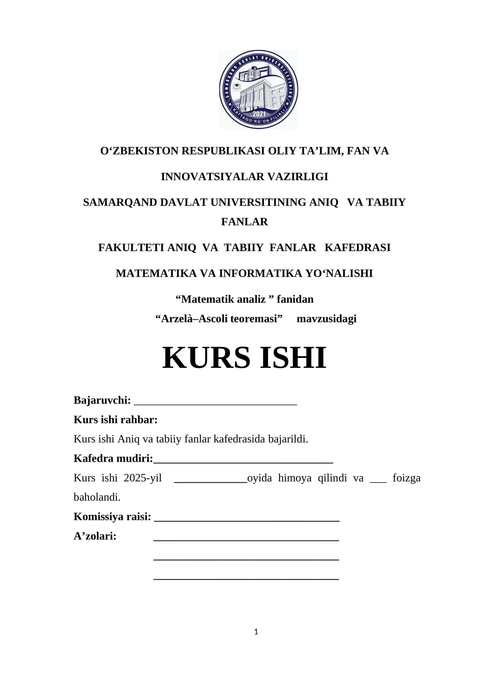 Aksoli arzela teoremasi