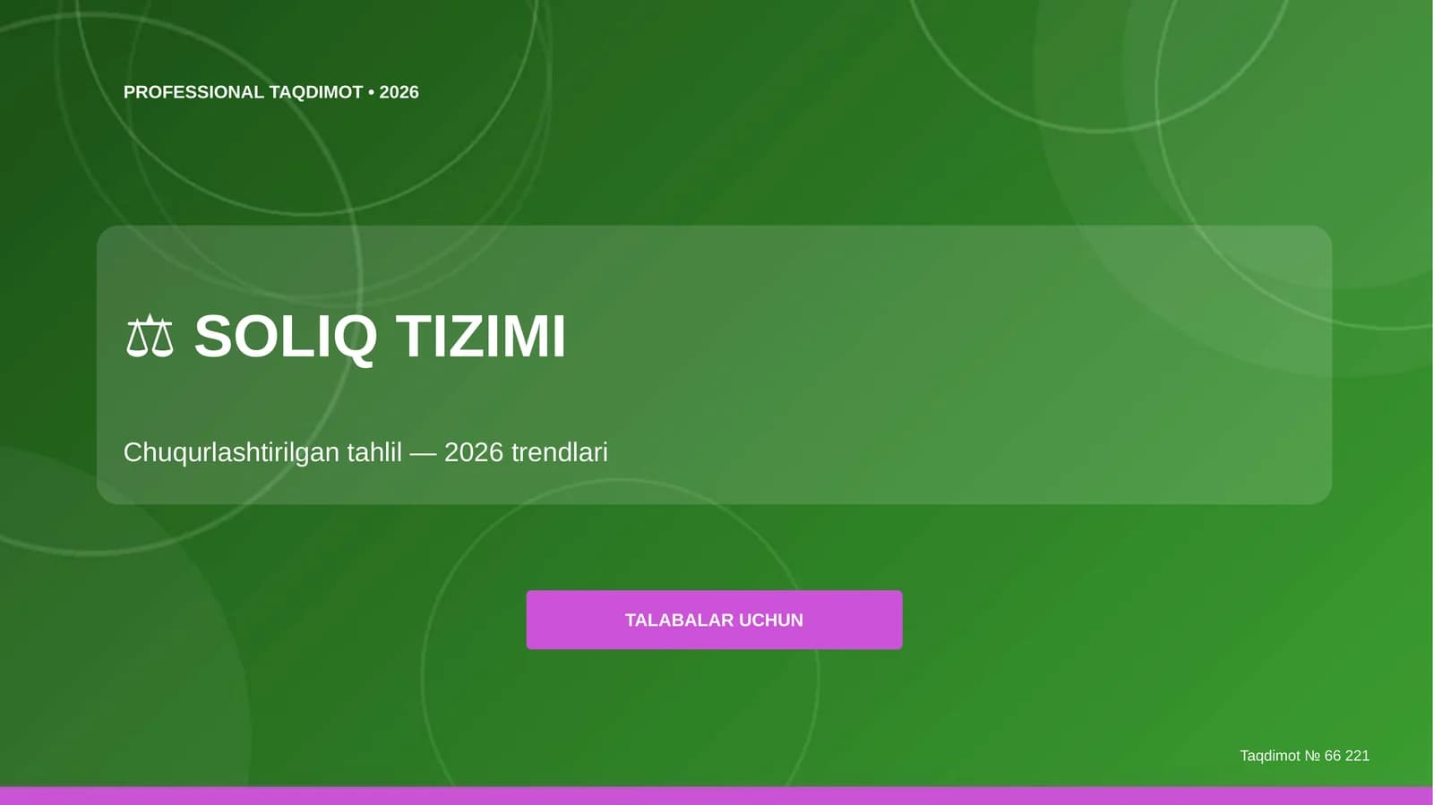 SOLIQ TIZIMI: Chuqurlashtirilgan tahlil (2026 trendlari)