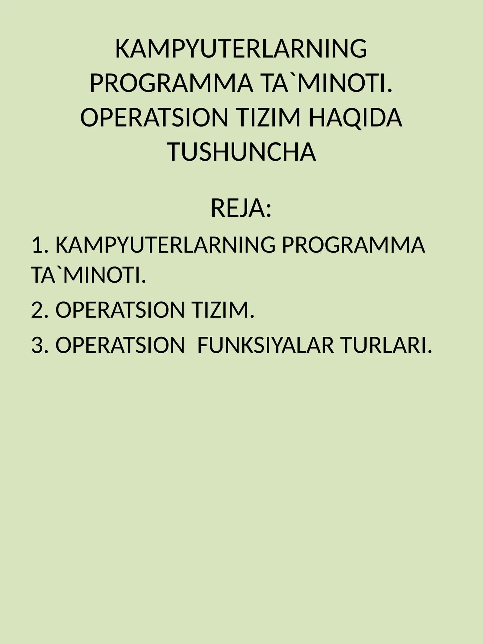 Kompyuterning programma ta'minoti