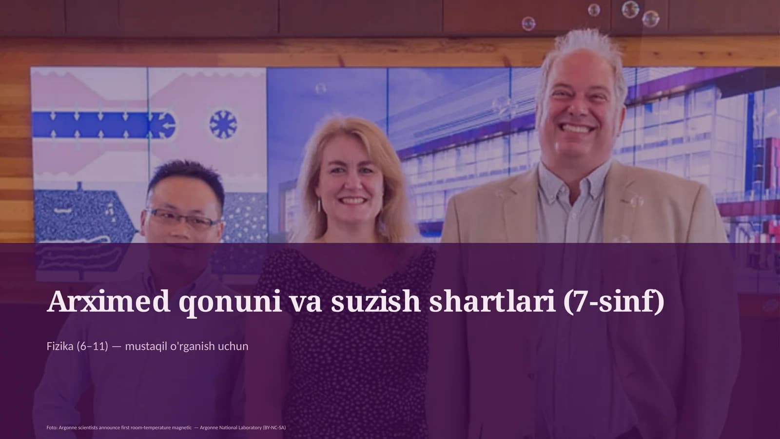 Arximed qonuni va suzish shartlari (7-sinf)