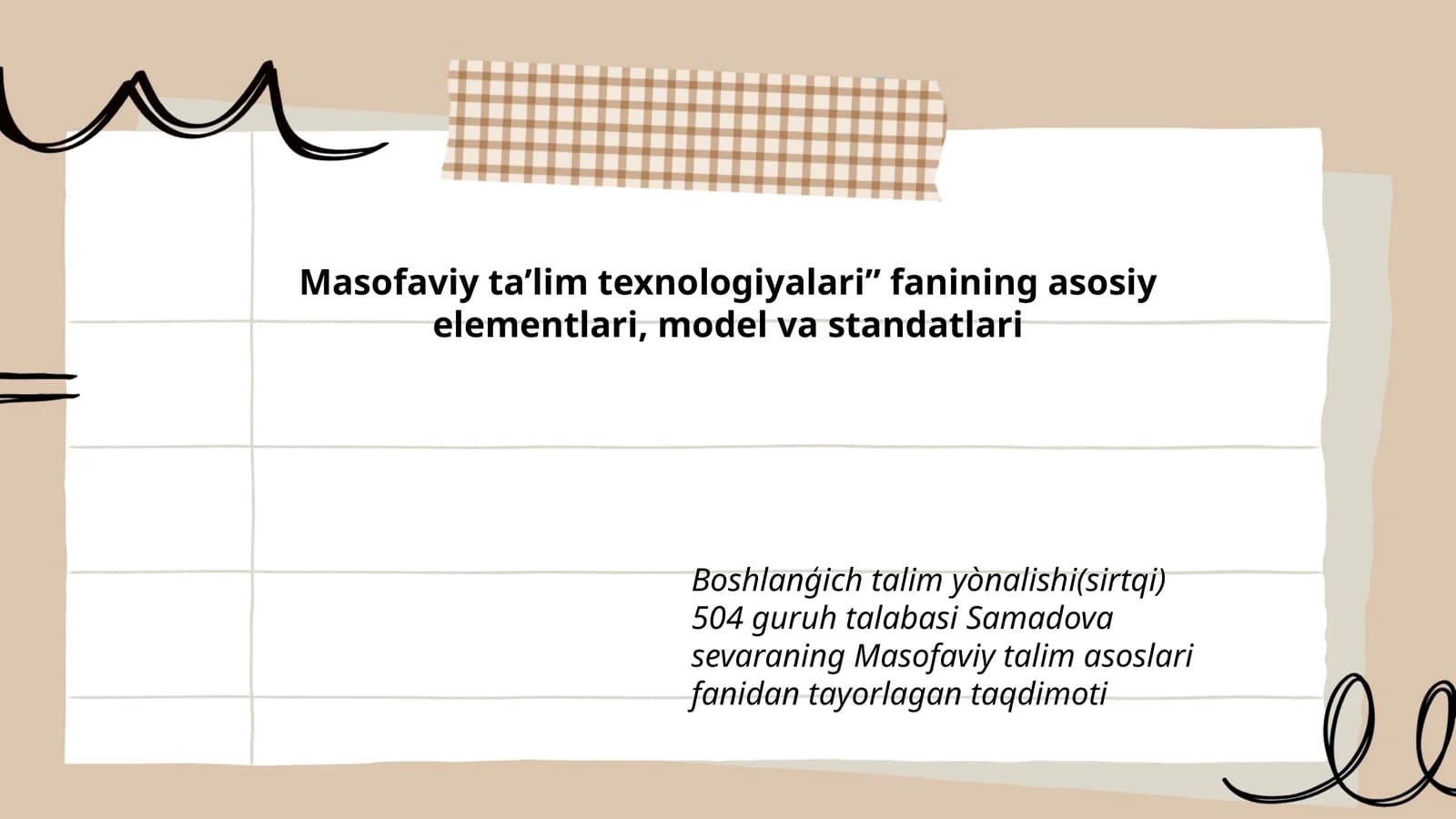 Masofaviy ta’lim texnologiyalari