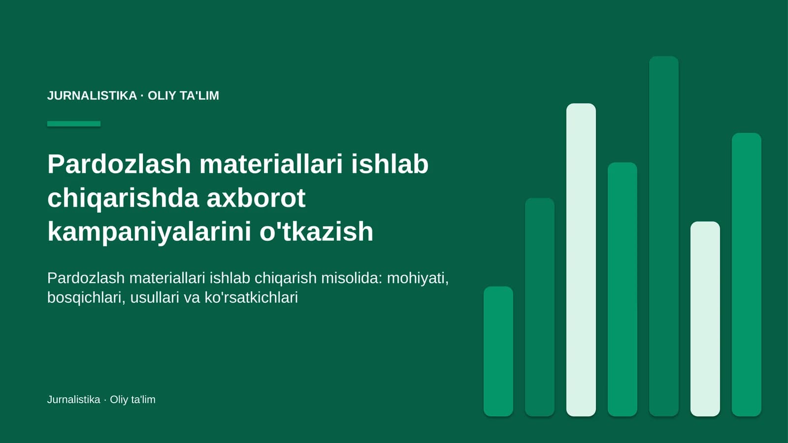 pardozlash materiallari ishlab chiqarishda axborot kampaniyalarini o'tkazish 2170