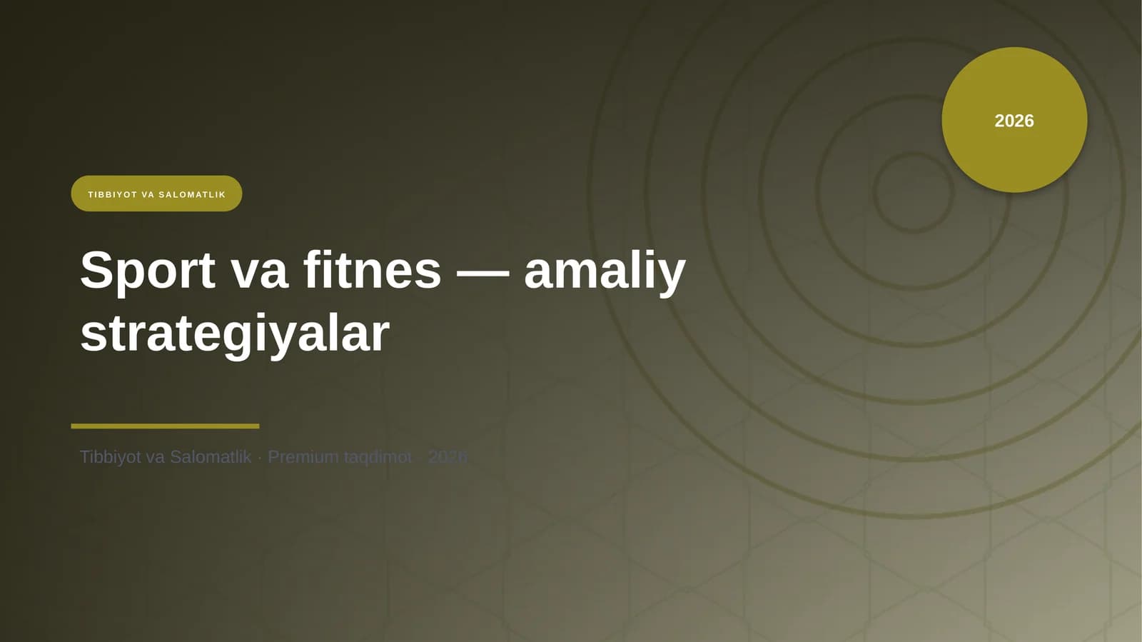 Sport va fitnes — amaliy strategiyalar