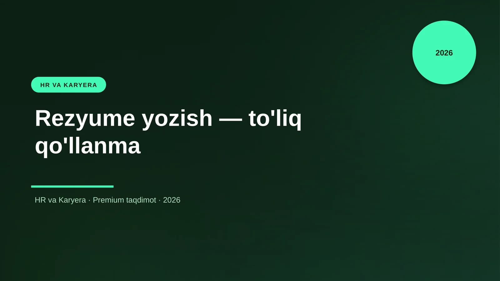 Rezyume yozish — to'liq qo'llanma