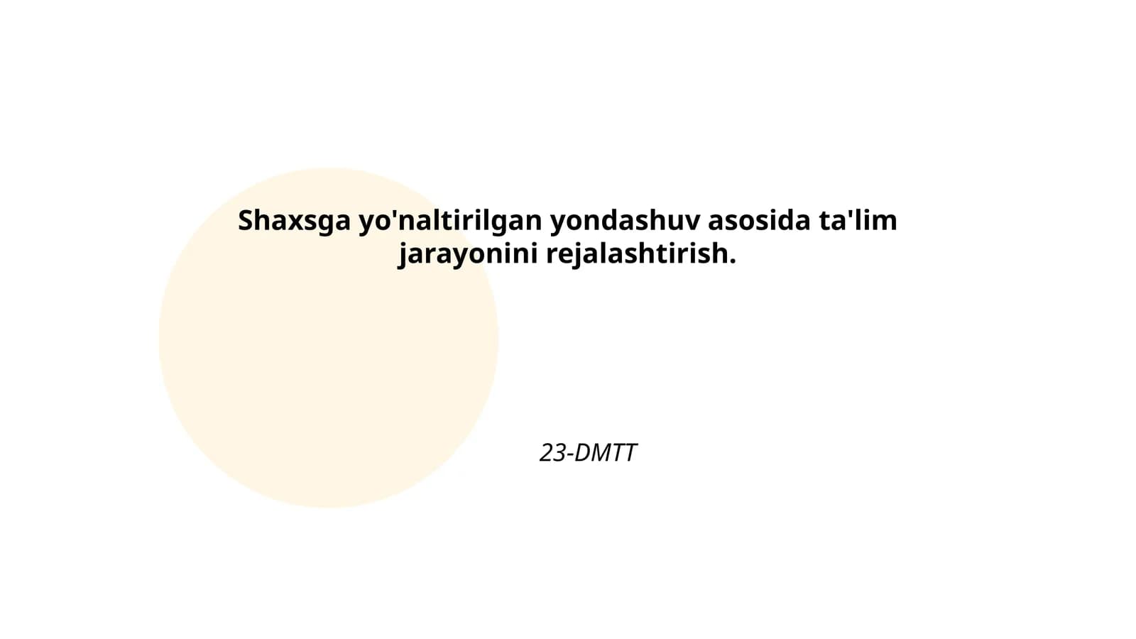 Shaxsga yo'naltirilgan ta'lim kontseptsiyasi