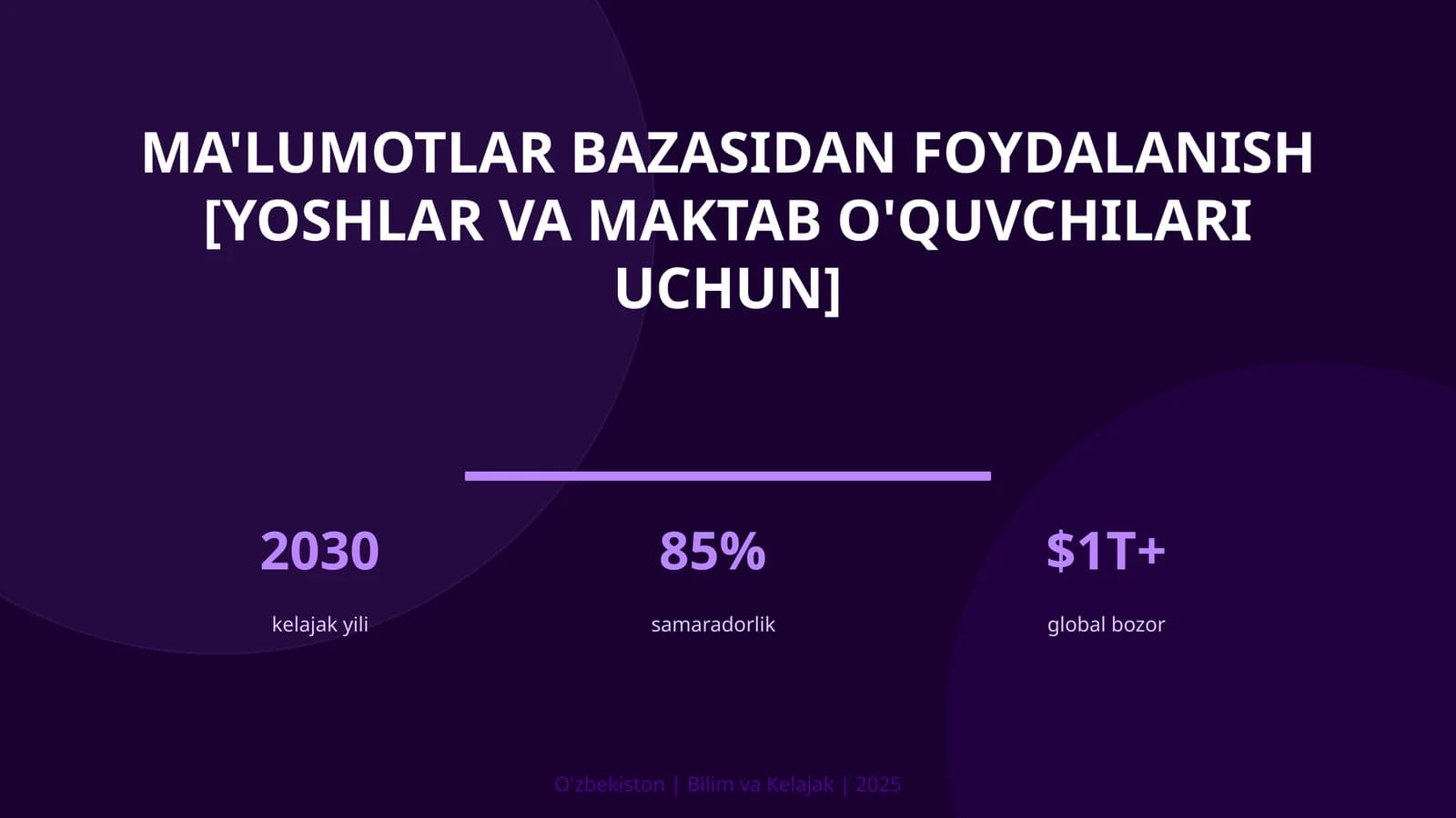 Ma'lumotlar bazasidan foydalanish [yoshlar va maktab o'quvchilari uchun]
