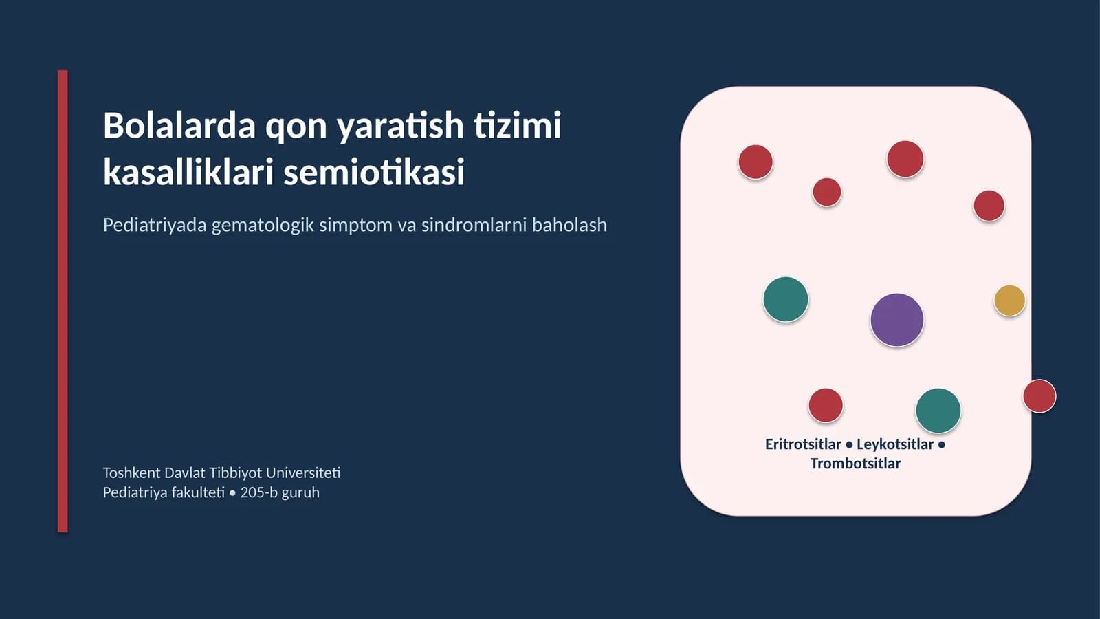 Bolalarda qon yaratish tizimi kasalliklari semiotikasi