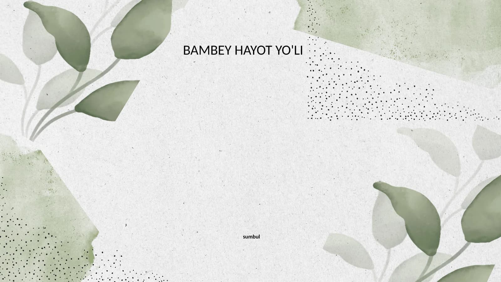 BAMBEY HAYOT YO'LI