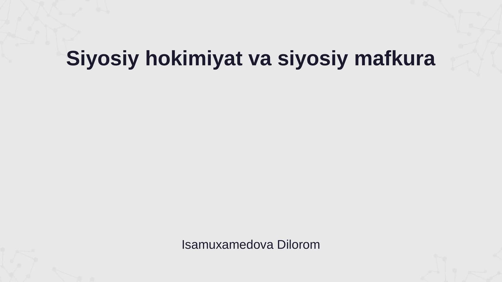 Siyosiy hokimiyat va siyosiy mafkura