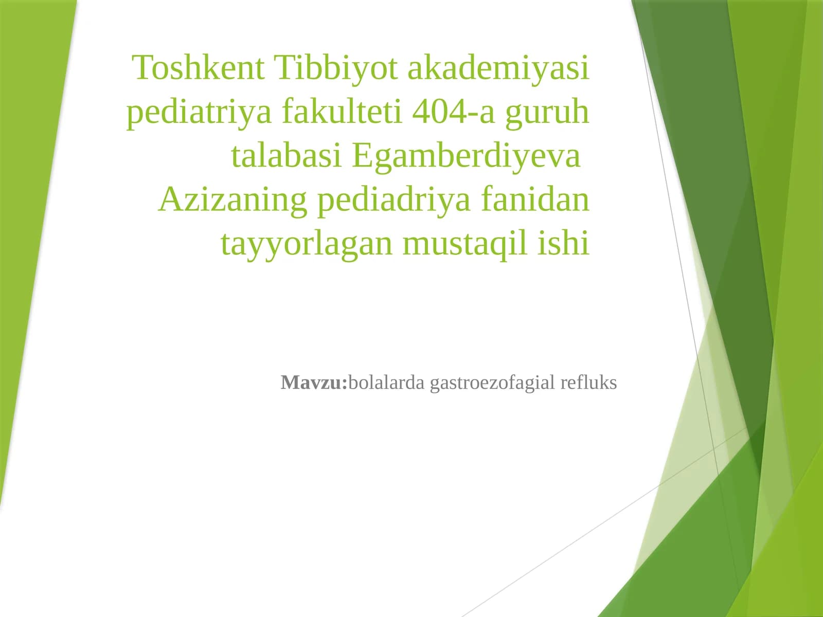 Bolalardagi gastroezofagial refluks