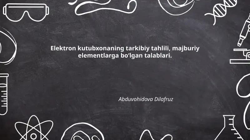 Elektron kutubxonaning tarkibiy tahlili