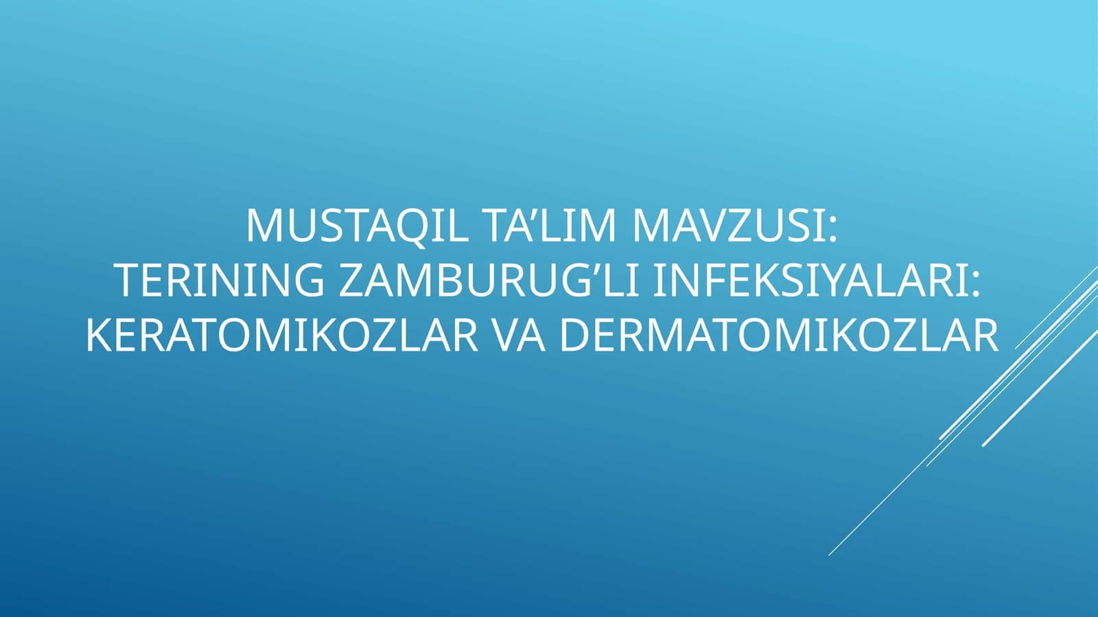 Terining zamburug'li infeksiyalari: Keratomikozlar va Dermatomikozlar