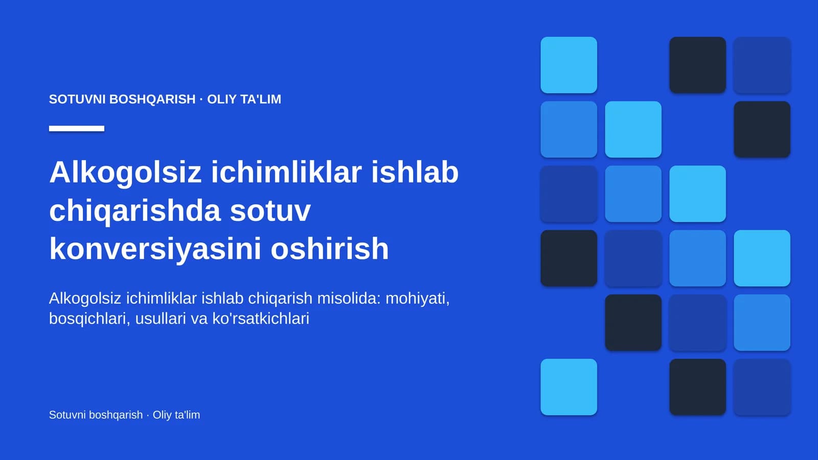 alkogolsiz ichimliklar ishlab chiqarishda sotuv konversiyasini oshirish 7255