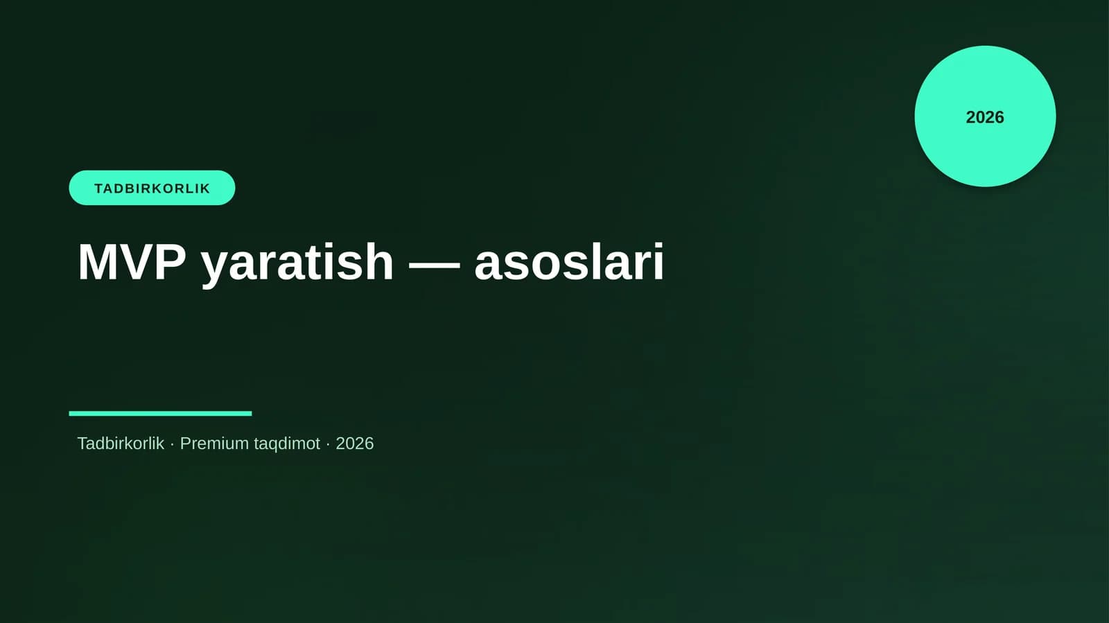 MVP yaratish — asoslari