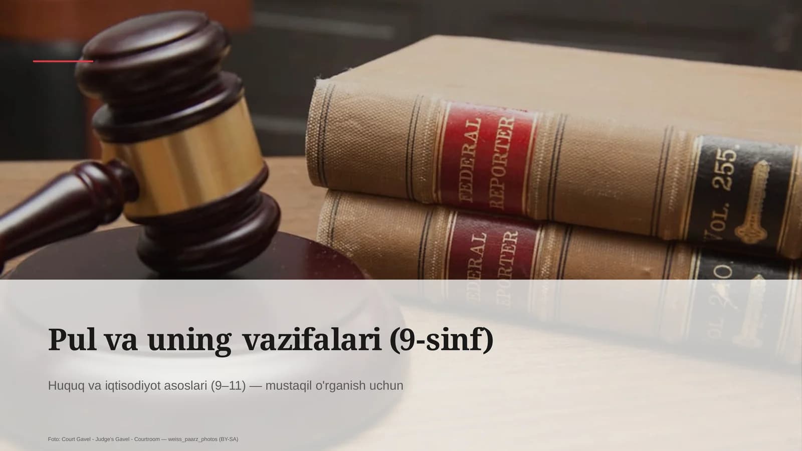Pul va uning vazifalari (9-sinf)