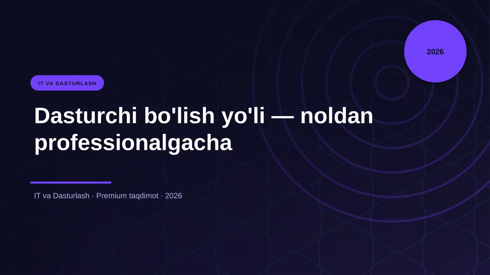 Dasturchi bo'lish yo'li — noldan professionalgacha