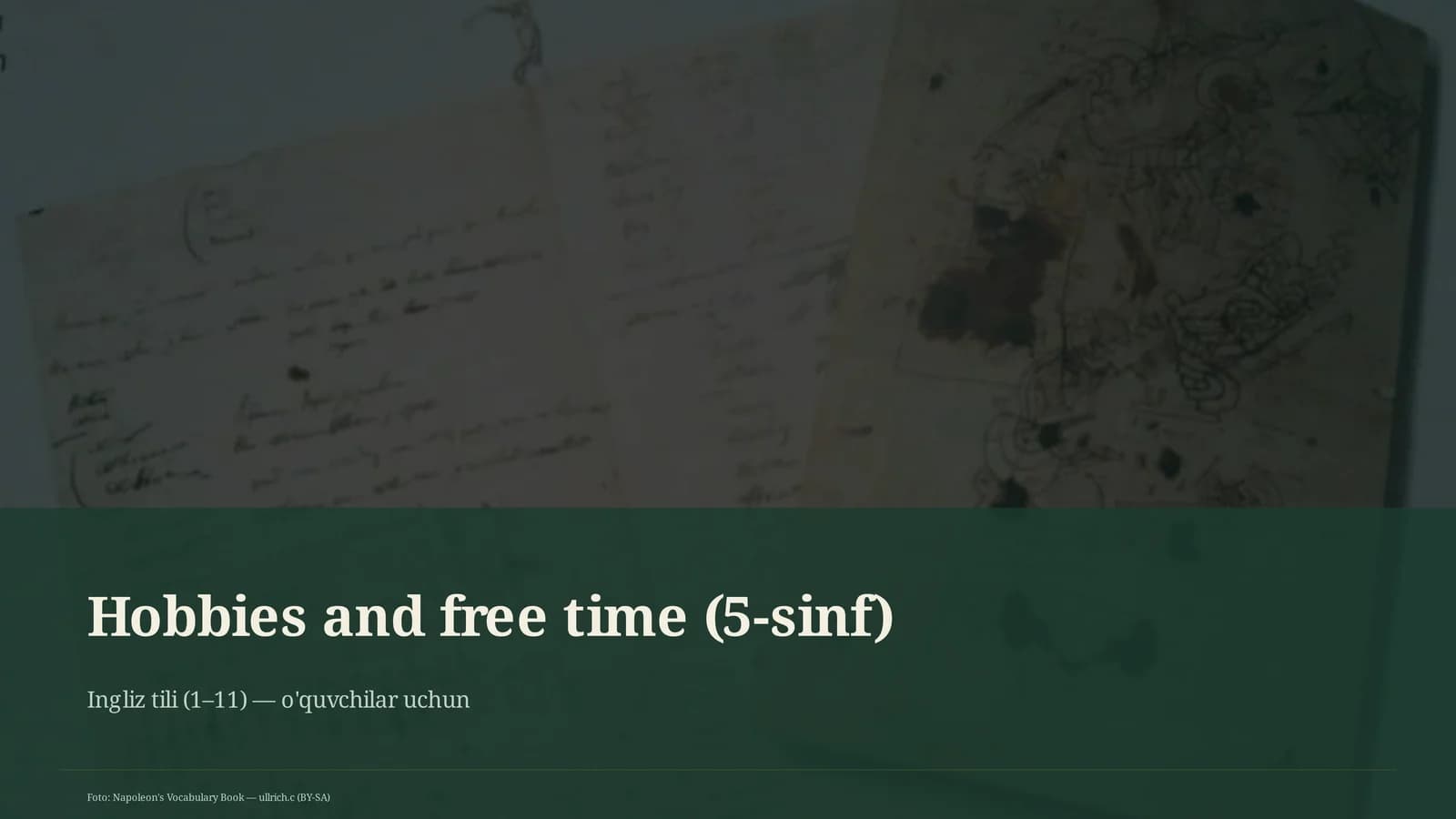 Hobbies and free time (5-sinf)