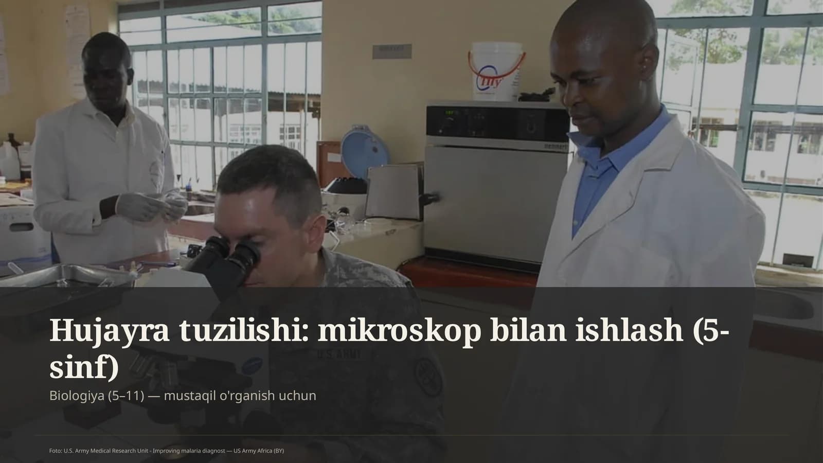 Hujayra tuzilishi: mikroskop bilan ishlash (5-sinf)