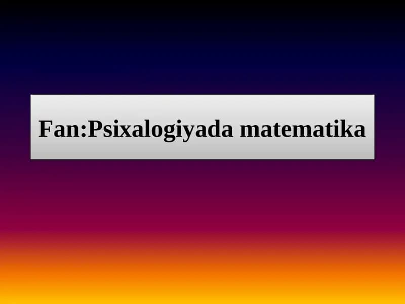 Mavzu:Hodisalar ustida amallar