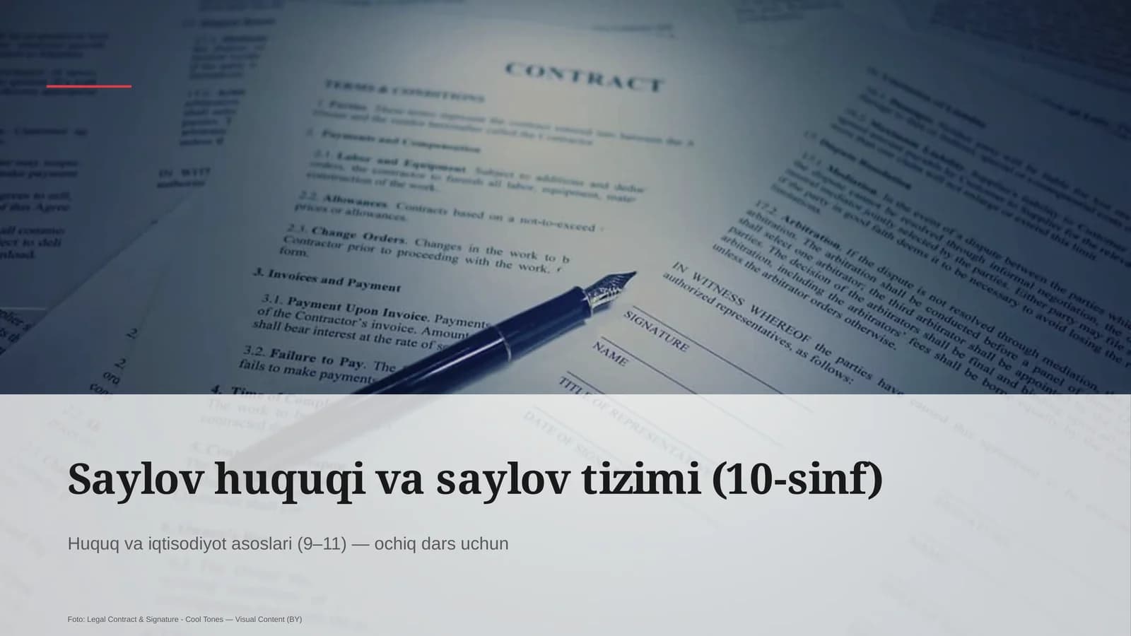 Saylov huquqi va saylov tizimi (10-sinf)