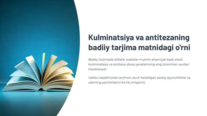 Kulminatsiya va antiteza