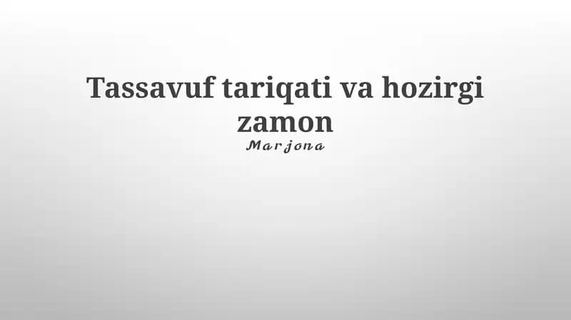 Sufizm va ekologik muammolar
