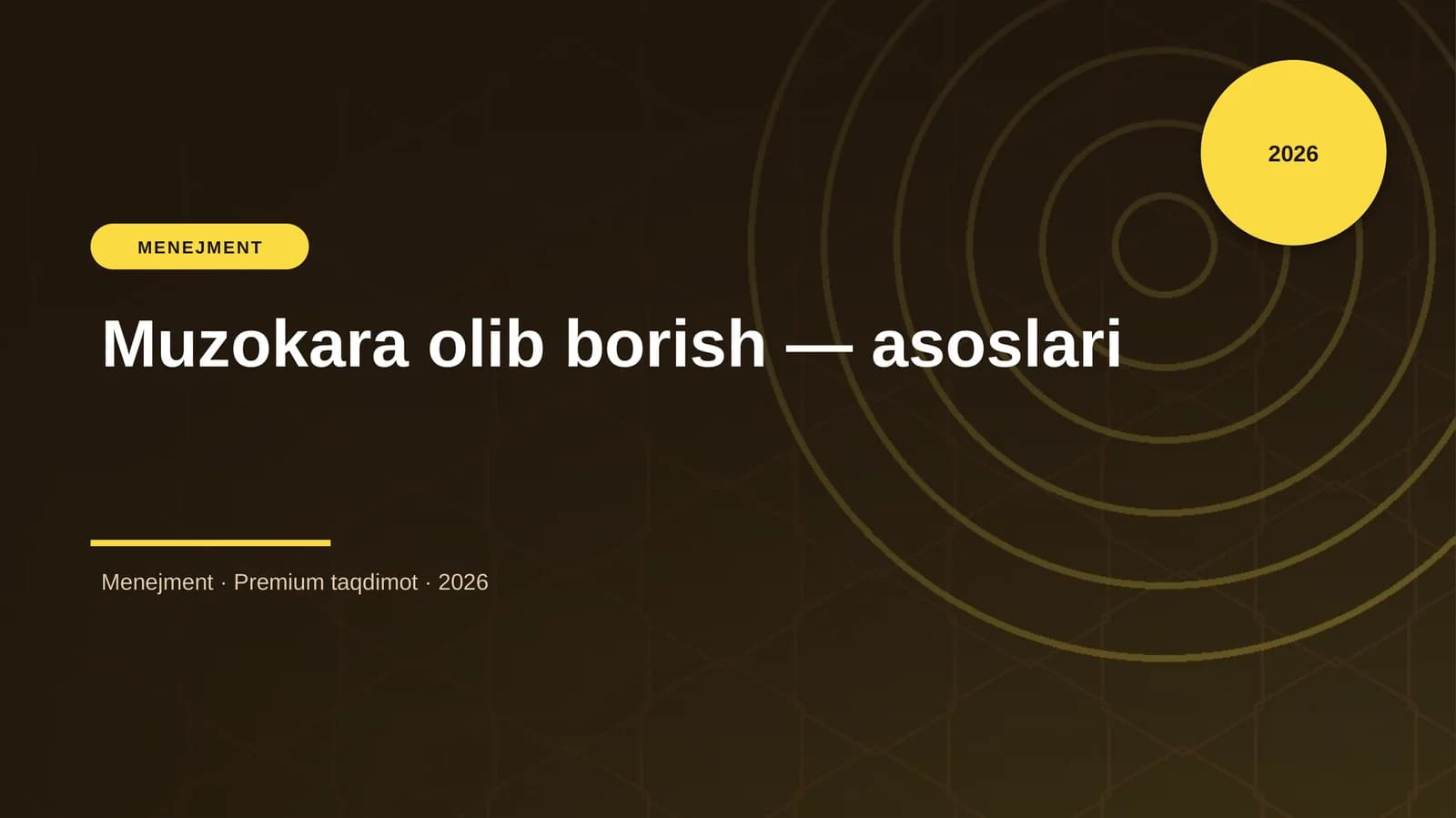 Muzokara olib borish — asoslari