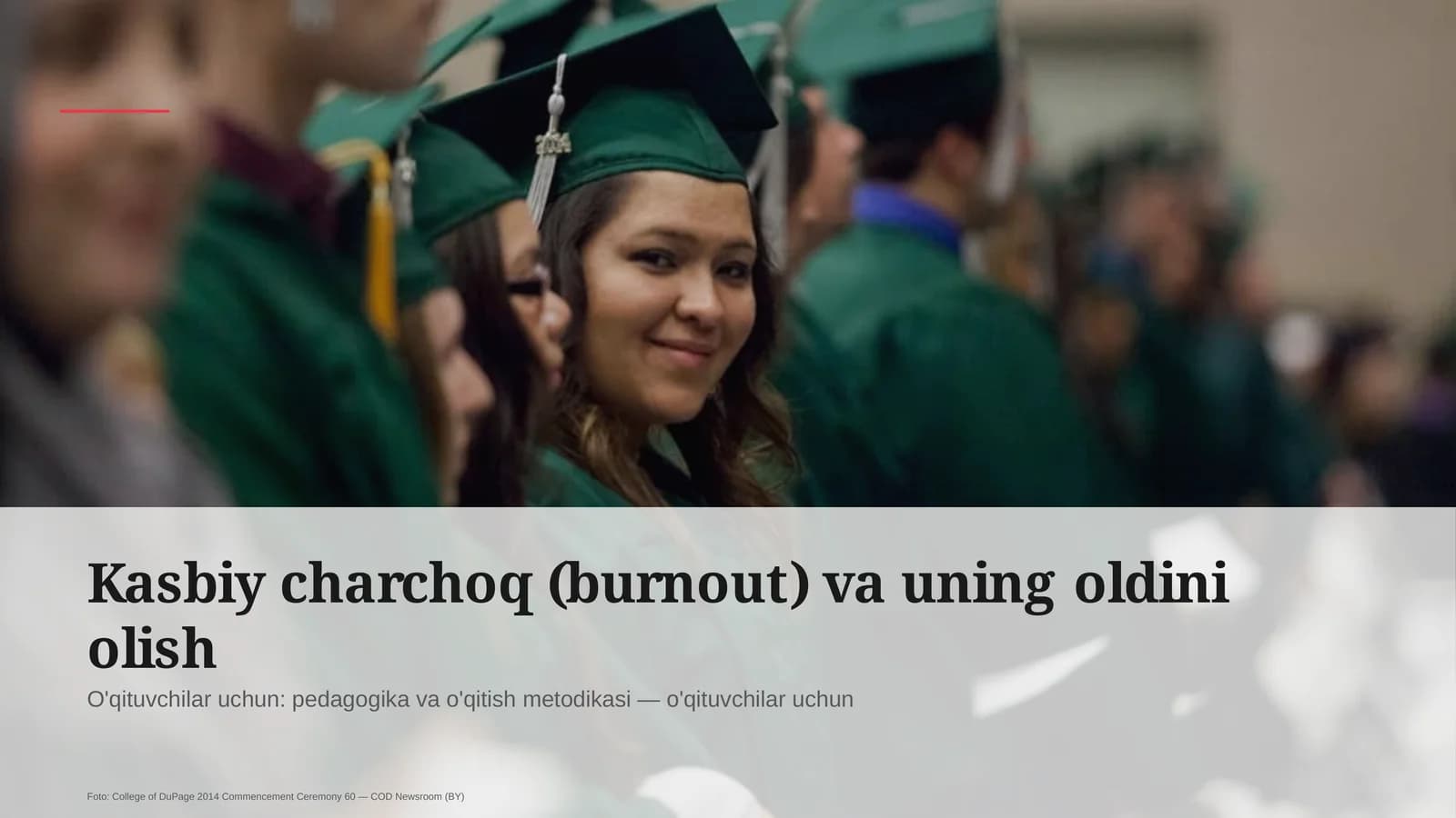 Kasbiy charchoq (burnout) va uning oldini olish