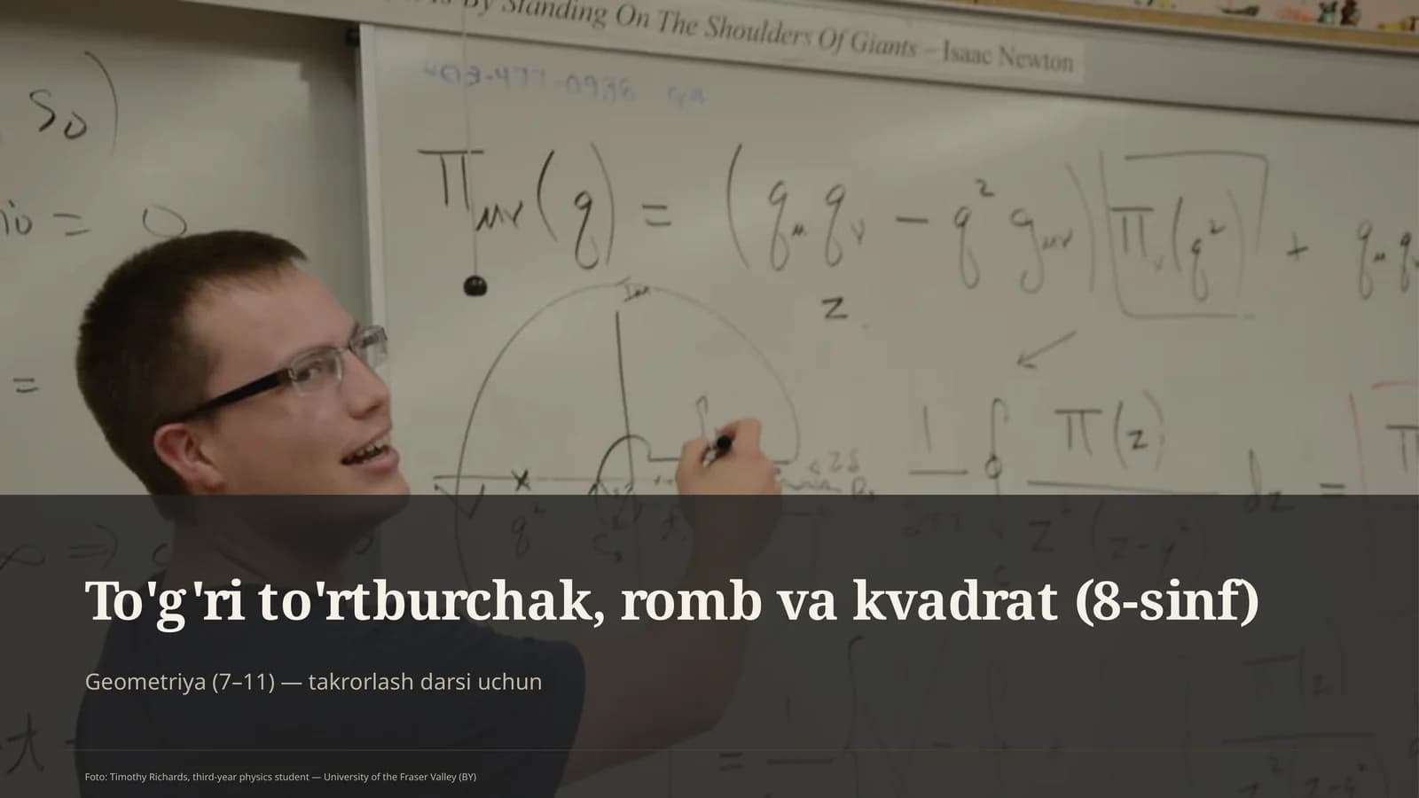 To'g'ri to'rtburchak, romb va kvadrat (8-sinf)