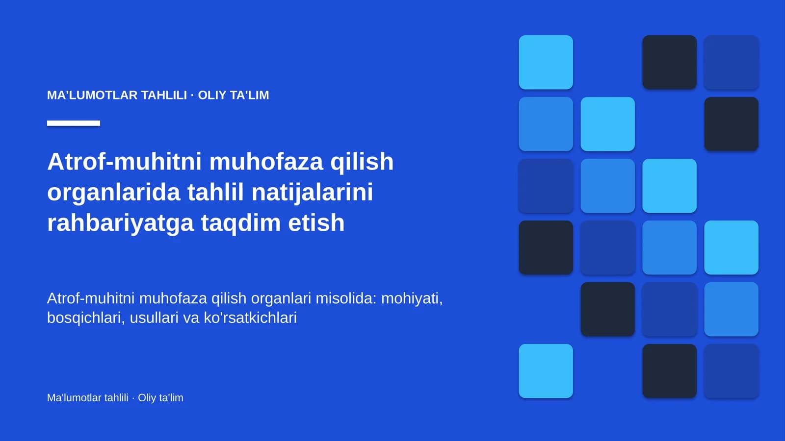 Atrof-muhitni muhofaza qilish organlarida tahlil natijalarini rahbariyatga taqdim etish