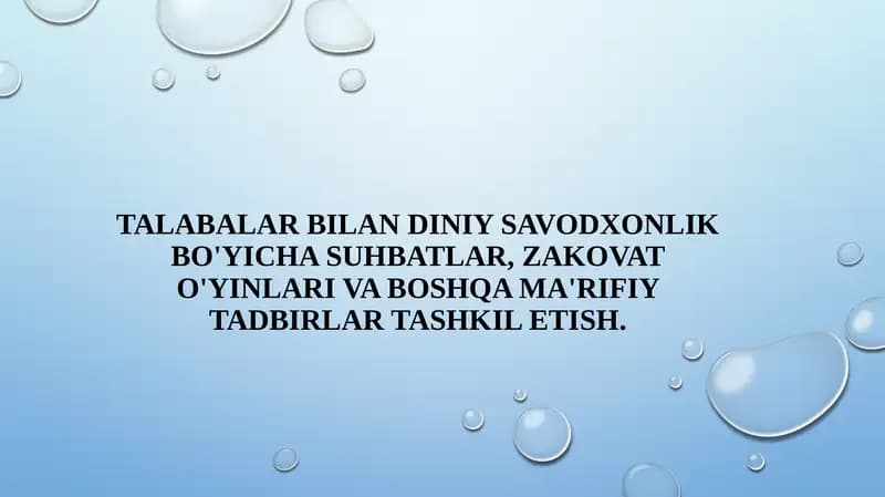 Diniy savodxonlikning talabalar orasidagi o‘rni