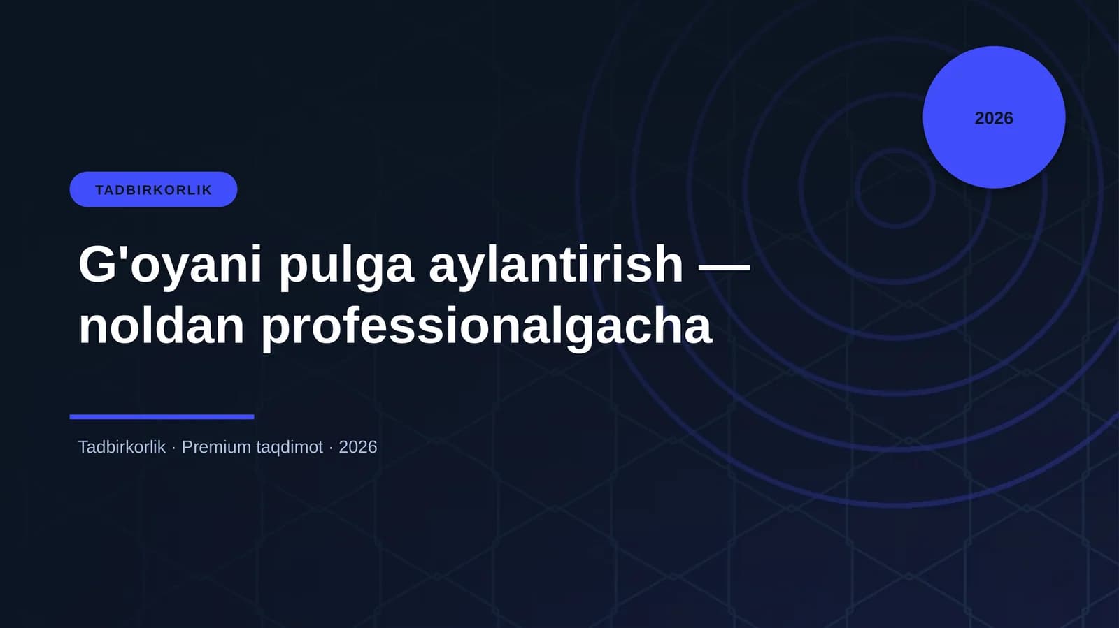 G'oyani pulga aylantirish — noldan professionalgacha